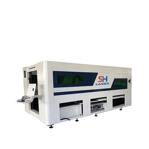Full Enclosed High Power 6020 Double Platform Fiber Laser Cutting Machine